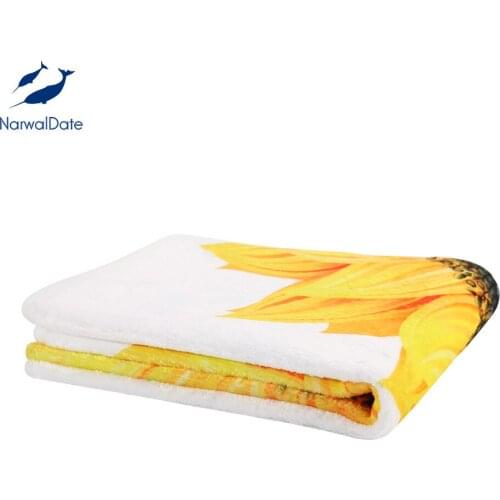 Occident Sunflower Blanket Flannel Household Air Conditioning Blanket Travel Woolen Blanket Baby Cute Photo Props 100*75cm