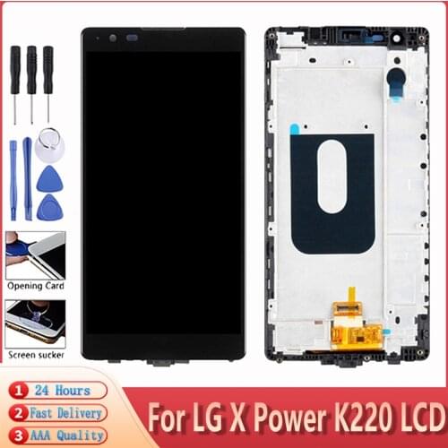 AAA Quality For LG X Power LCD Display Touch Screen 5.3" Digitizer Assembly With Frame For LG X Power K220DS K220 Display
