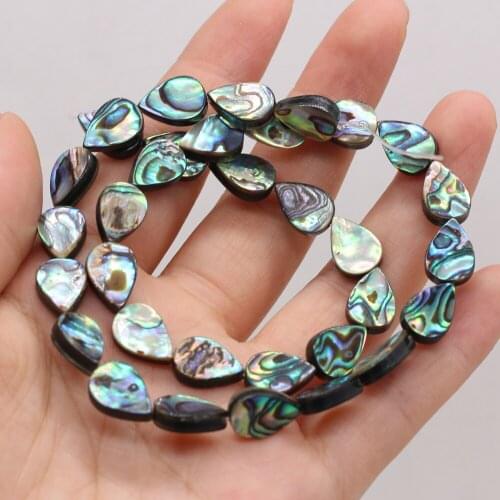 1 PC Natural Abalone Shell Water Drop Shaped Beaded Handmade Crafts DIY Necklace Bracelet Earring Jewelry Wife Gift Bead Making