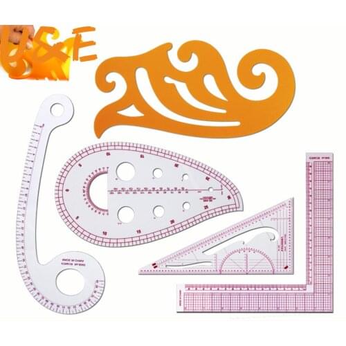 12pcs French Curve Sewing Set Sewing Ruler Multi-functional Sewing Tools Cutting Ruler Clothing Sample Metric Yardstick