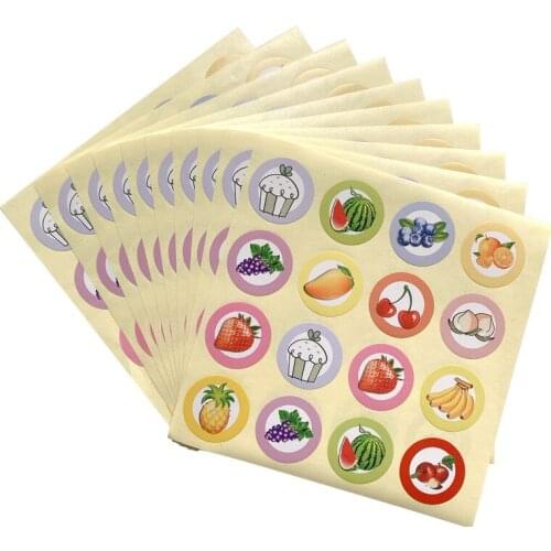 160PCS/Lot Various Fruit series seal Sticker for baking Handmade Products Round Gift sealing sticker Funny Students' DIY label
