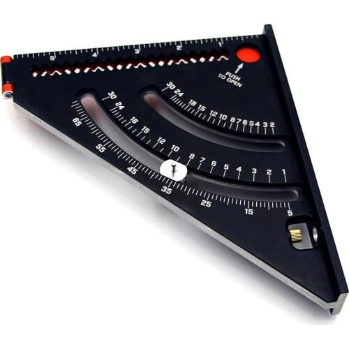 2 In 1 Triangle Square Ruler Extendable Arm Portable Home Work Layout Tool Aluminum Alloy Professional Carpentry Durable Folding