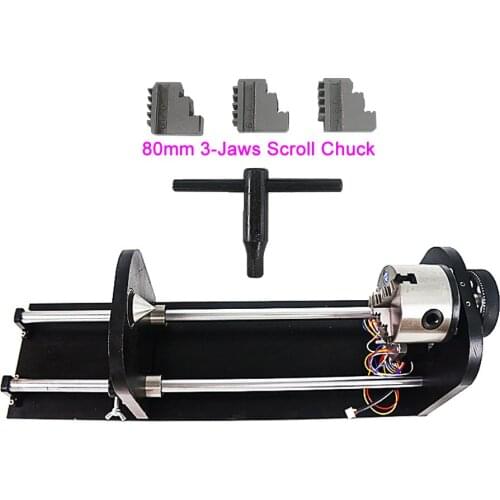 3 Claws CNC Rotary Axis 4th Axis Laser Roller Axis or Chuck Irregular Rotary CNC CO2 Laser Engraving Cutting Machine Tool