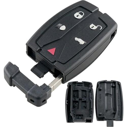 5 Buttons Black Universal Car Auto Key Shell Case Replacement Remote Key Blade Fob Shell Case Fit for Land Rover Freelander 2