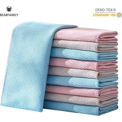 6PCS Kitchen Anti-Grease Wiping Rags Efficient Fish Scale Wipe Cloth Cleaning Cloth Home Washing Dish Cleaning Towel 30*30cm