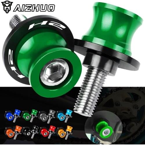Motorcycle Accessories FOR KAWASAKI H2 H2R H-2R 2015-2016 CNC Aluminum Swingarm Slider Spools 8/10MM Stand Screws With H2 LOGO