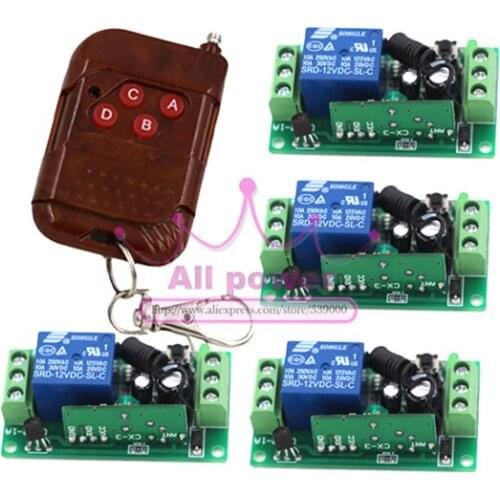 DC12V 1CH Wireless Remote Control Switch System, Gate Door Opener Operator Remote Control Relay Switch, Automatic Doors