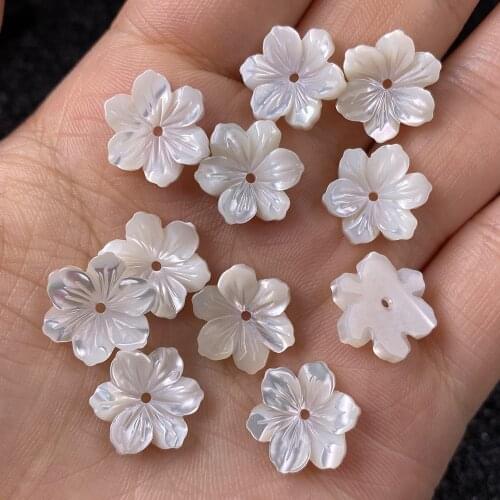 5Pcs Shell Beads Accessories Flower-shaped White Loose Shell For Jewelry Making Bracelet Earring Handiwork Sewing Accessory