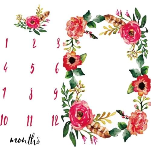 Baby Milestone Blanket Photography Backdrop Blanket Newborn Girl Personalized Growth Backdrop Memory Blanket Photo Prop