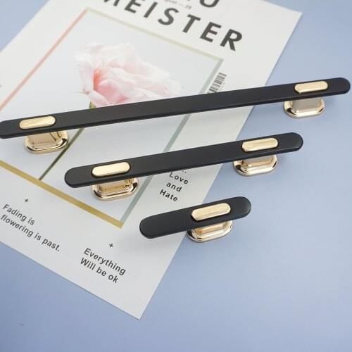 Zinc Alloy Long Furniture Handles Black Fashion Kitchen Cabinet Pulls Knob Drawer Knob Wardrobe Closet Door Pull Handle Hardware