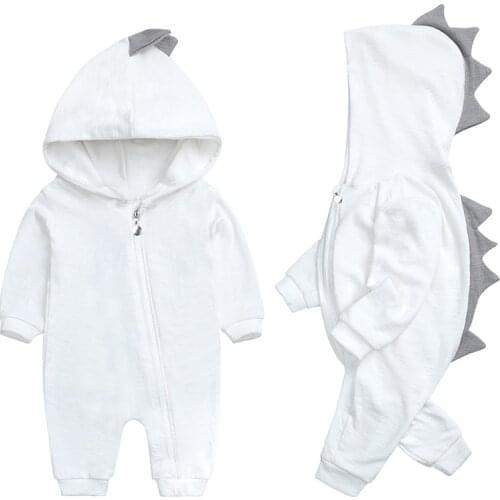 Infant Baby Boys Girls Romper For Newborn Baby Dinosaur Hooded Romper Soft Cute Outfits Clothes Baby Boy Clothes 3 to 6 Months