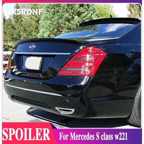 For Mercedes Benz S Class W221 2008 2009 2010 2011 2012 ABS Material spoiler rear trunk wings for benz S320 S400 S420 S450 S600