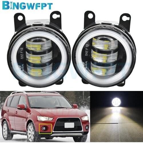 Daytime Running Light For Outlander XL 2010 Mitsubishi ASX 2017-2018 Car H11 LED 12V Fog Light Angel Eye