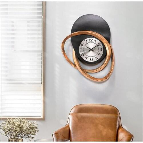 European Wrought Iron Wall Clock Wall Hanging Home Livingroom Wall Sticker Crafts Entrance Background Club Wall Mural Decoration