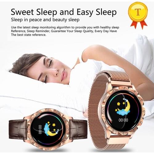 Color Screen stainless steel Smart Band Blood Pressure Fitness Watch Heart Rate Bracelet sleep monitor Music Control For women