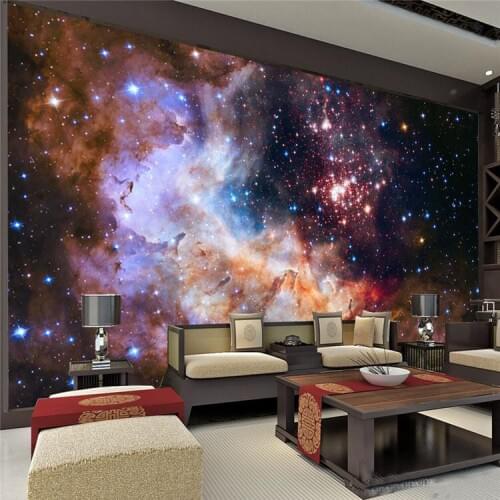 3D Custom Photo Gorgeous Galaxy Photo Wallpaper Starry Night Wall Art Painting Home Decor Kids Bedroom Living Room Decor