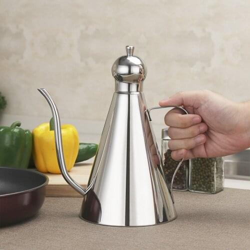 304 Stainless Steel Leak Proof Olive Oil Seasoning Jar Large Capacity Soy Sauce Vinegar Bottle Household Cruet Pot Kitchen Tools