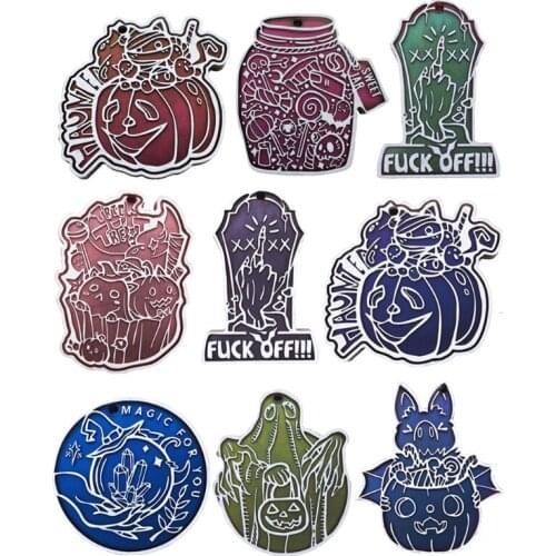 Halloween Pumpkin Cartoon Skull Keychain Epoxy Resin Mold Earrings Necklace Silicone Mould DIY Crafts Jewelry Pendants Casting