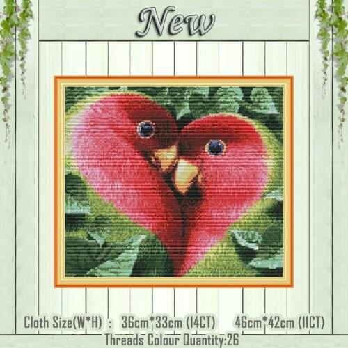 Love bird animal home decor painting counted printed on canvas DMC 14CT 11CT Cross Stitch Needlework Sets Chinese Embroidery kit