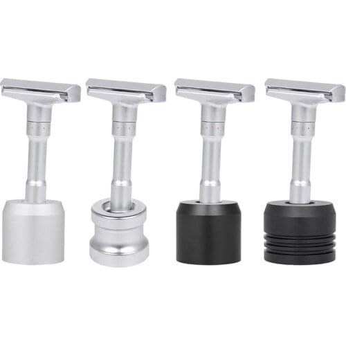 Round Beard Shaver Brush Base Razor Manual Shaving Brush Stand Zinc Alloy Mustache Shaving Brush Holder Safety Razor Base Stable