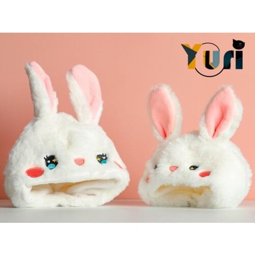 Doll Use Pink Rabbit Head Hat For Plush 15cm 20cm Doll Toy Cute Collection Limit Cos Gift C GG