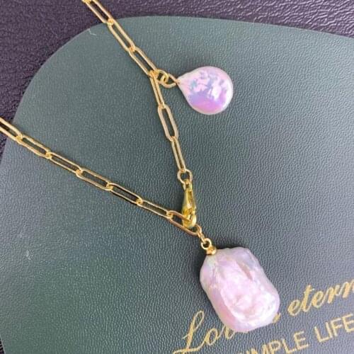 Best seller girl 2021 fashion gold women necklace with fresh water cultured genuine pearl beads pure handmade fine jewelry