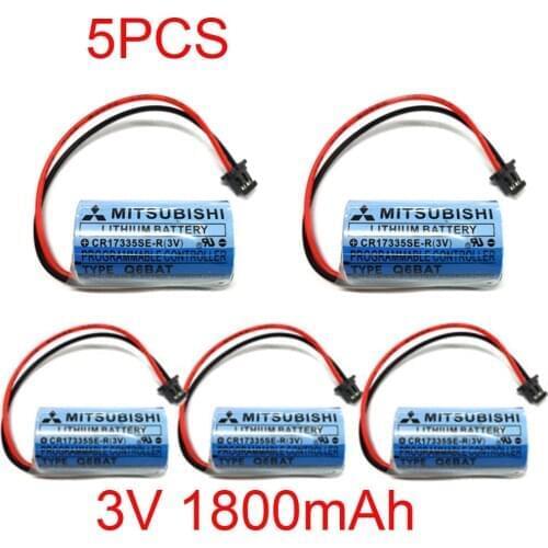 55Pcs CR17335SE-R/3V Q6BAT PLC 3V 1800mAh Li-ion Battery For Q25PRHCPU Q170HBATC PLC Lithium Battery with Plugs