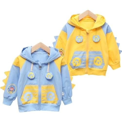 New Spring Autumn Cartoon Jacket Girls Cute Hooded Long Sleeve Outer Boy Fashion Color Match Coat Baby Kids Trendy Clothing Tops