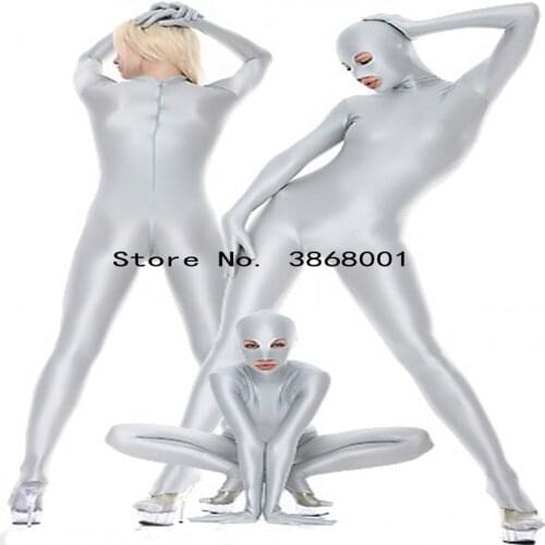 New design womens sexy suit Tights Costume full Bodysuit Spandex jumpsuit open eyes and mouth