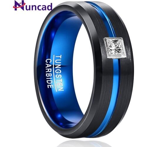Wedding Ring Exquisite Primary Color Real Diamond 0.3ct Men Rings Real Tungsten Carbide Wedding Bands Male Ring Good Quality