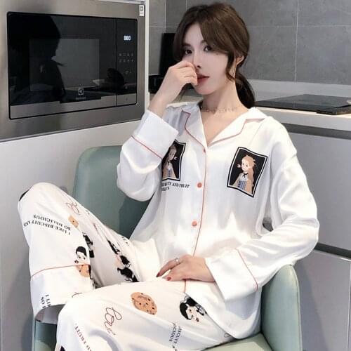 Summer White Satin Pyjamas Femme Cartoon Pajamas Women Korean Cute Sleepwear 2021 Nightwear PJ Nuisette Ice Silk Pijama Homewear