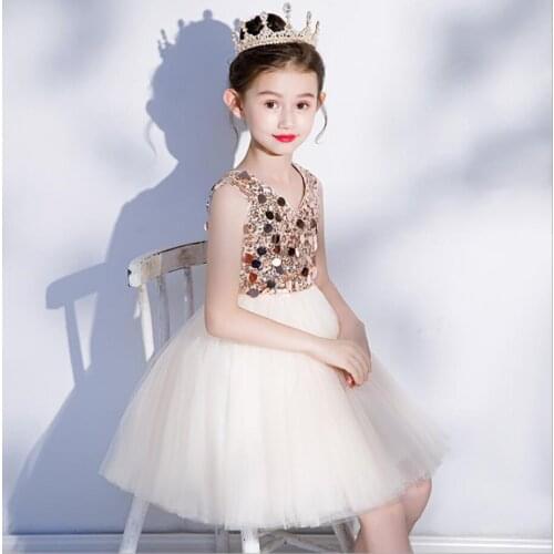 Girls Dress Wedding Party Princess Christmas Clothes for Girl Party Costume Sequin Kids Tutu Clothing Teenagers Communion Gown