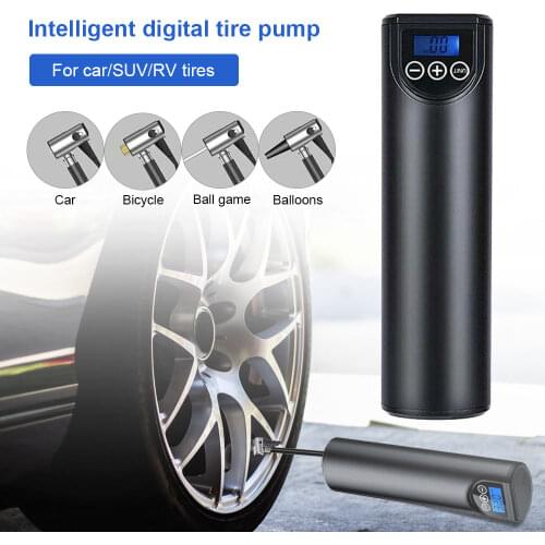 Portable Electric Air Compressor Inflator LCD Screen Tire Pump Tire Pressure Car MTB Bicycle Bike USB Rechargeable