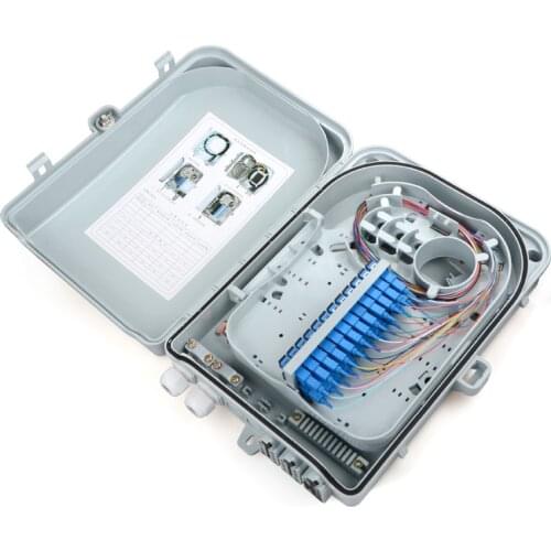 Optical Fiber Distribution Box 24 core full with SC Adapter Pigtail 1 : 16 Splitter factory wholesale Single mode ftth