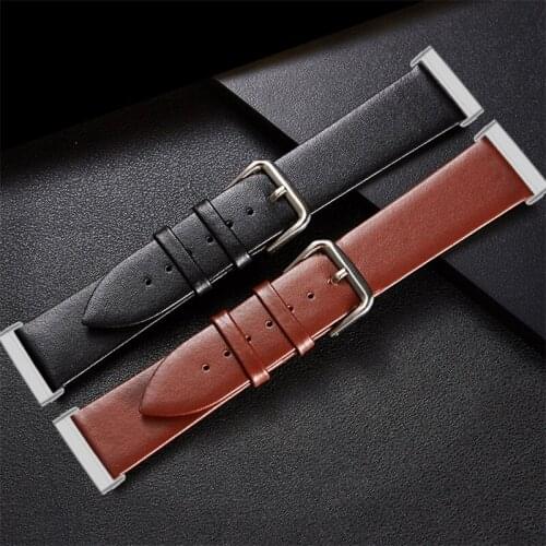 Essidi Soft Leather Bracelet Strap For Fitbit Versa 3 Women Men Watch Wrist Band Loop For Fitbit Sense Replacement Correa