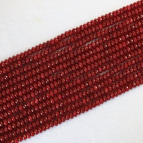 Red agat carnelian natural stone carnelian onyx 2X4mm 4X6mm 5X8mm abacus faceted loose beads diy best-selling jewelry B151