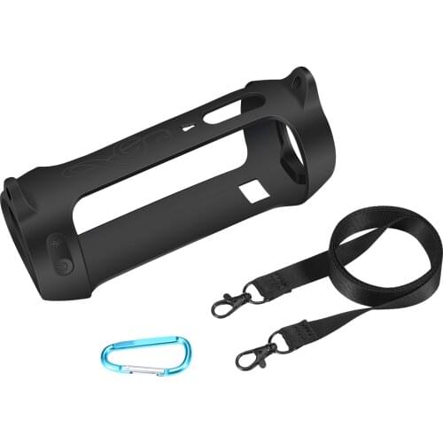 For JBL Pulse 4 Silicone Protective Sleeve Portable Bluetooth Speaker Silicone Protective Shell with Shoulder Strap