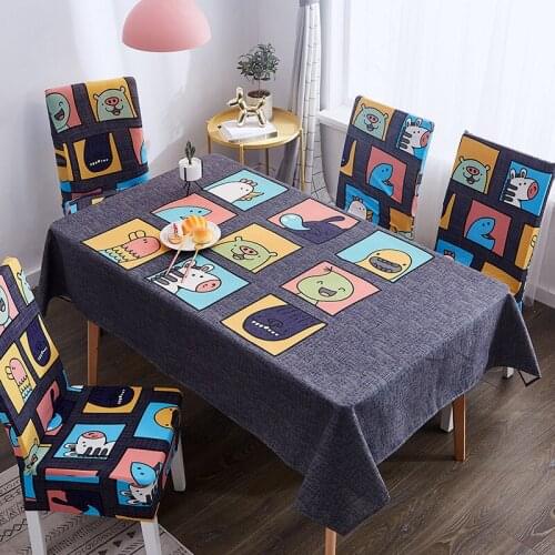 Cotton Linen Tablecloths Chair Covers Set Rectangle Desk Cloth Waterproof Tablecloth Dinning Table Cover Home Decoration