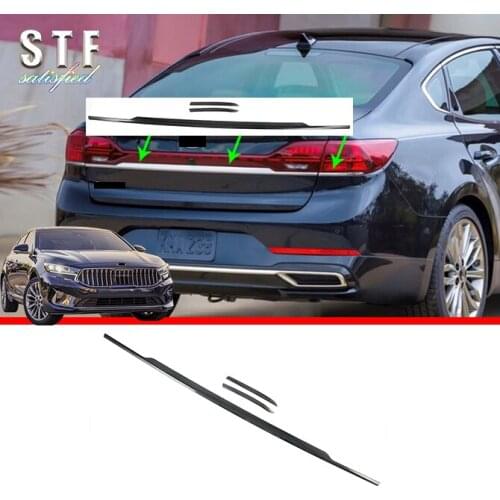 Carbon Fiber Style Rear Door Trunk Lid Cover Trim Exterior Molding Stickers For Kia K7 Cadenza 2019 2020
