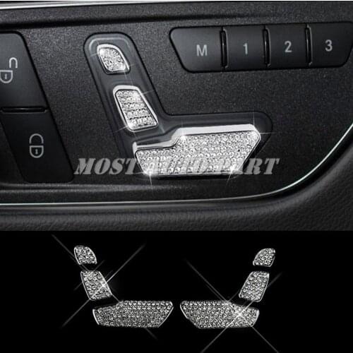 Rhinestone Style Seat Adjust Button Trim Cover For Benz E Class Coupe W207 C207 2009-2016 Car accesories interior Car decoration