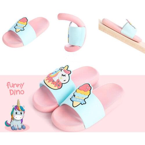 Suihyung New UnicornKids Slippers Summer Girls Non-slip Beach Shoes Toddler Home Bathroom Slippers Cartoon Animal Bbay Sandals