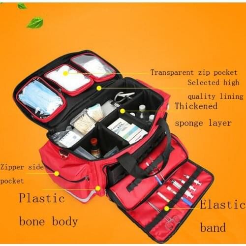 Outdoor First Aid Kit Outdoor Sports Red Nylon Waterproof Cross Messenger Bag Family Travel Emergency Bag DJJB020