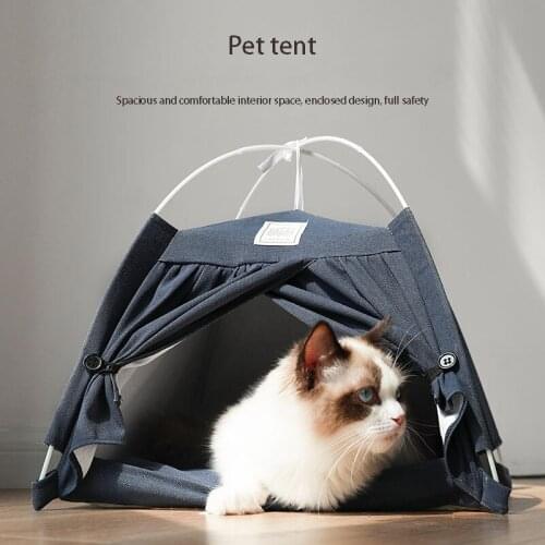 Pet Supplies Cat Kennel Detachable Cotton And Linen Tent Small And Medium-sized Pet Game house Multiple colour Pet Kennel