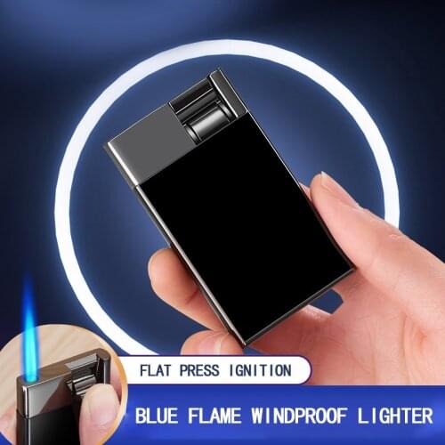 Cigar Jet lighter Outdoor Ignition Card Shape blue Flame Cycle Inflation Adjustable Flame and Windproof Unique Luxury Lighter