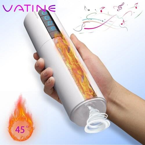 VATINE Deep Throat Oral Vibrating Aircraft Cup Male Masturbator Sex Toy for Man Voice Heating Sucking Masturbation Cup Vibrator