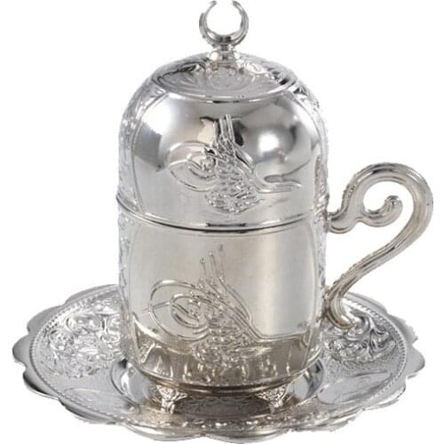 Ottoman Tuğra High Quality Silver Plating Coffee Cup One Pieces Suitable For Coffee Presentation 231