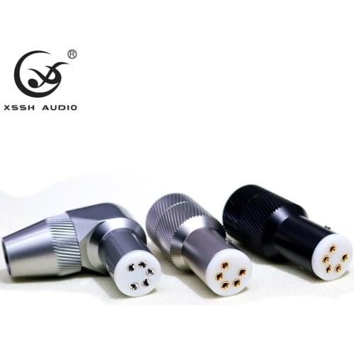 XSSH audio Pure Copper Rhodium Gold Plated 5 Pin pins Female Enthusiast XLR balance Connector Record Gramophone Phone Terminal