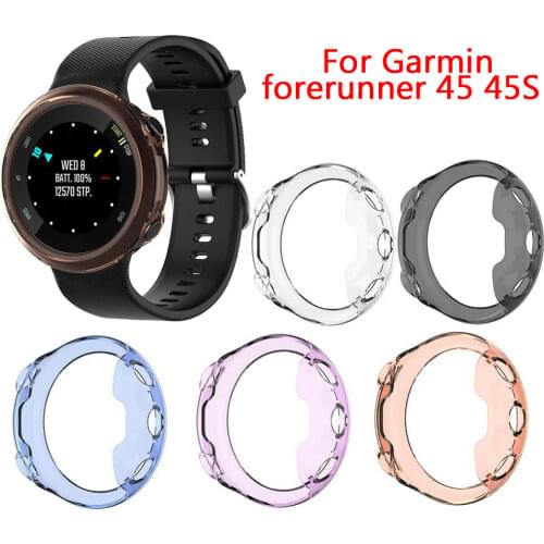 Samrtwatch Protective Cover Case For Garmin Forerunner 45 45S Shell Full Screen Protector TPU Protection Cases