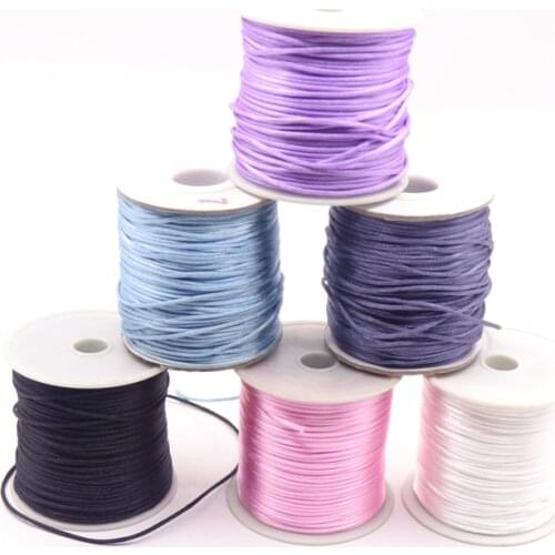 1pcs Satin Silk Rope Nylon Cord Colorful 50m Baby Teether Accessories Teething Necklace Rattail Cord DIY Tool Toys