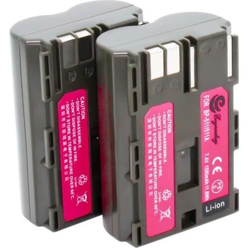 2pcs BP-511A BP-511 BP 511 BP511 BP511A Battery + USB Charger for Canon EOS 40D 300D 5D 20D 30D 50D
